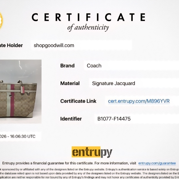 Coach Beige and Pink Signature Tote Bag - Picture 7 of 7